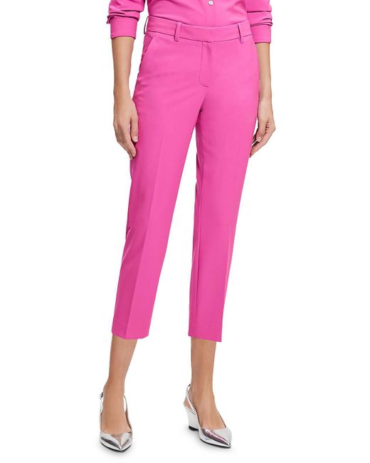 Theory Pink Mid-rise Solid Capri Pants