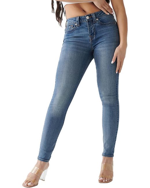 True Religion Blue Jennie Curvy Mid-rise Medium Wash Skinny Jeans