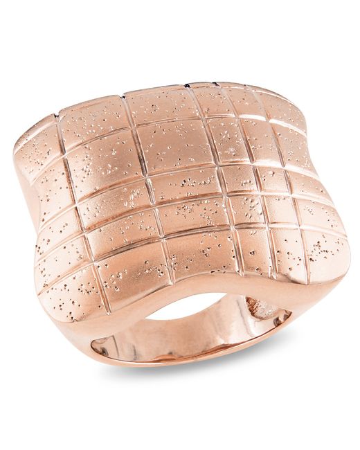 Mimi & Max Pink 18K Plated Rosetone Ring Matte And Sparkling Finish