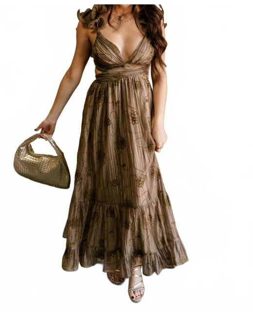 storia maxi dress Storia V Neck Maxi Dress with Ruffles  Girl Intuitive