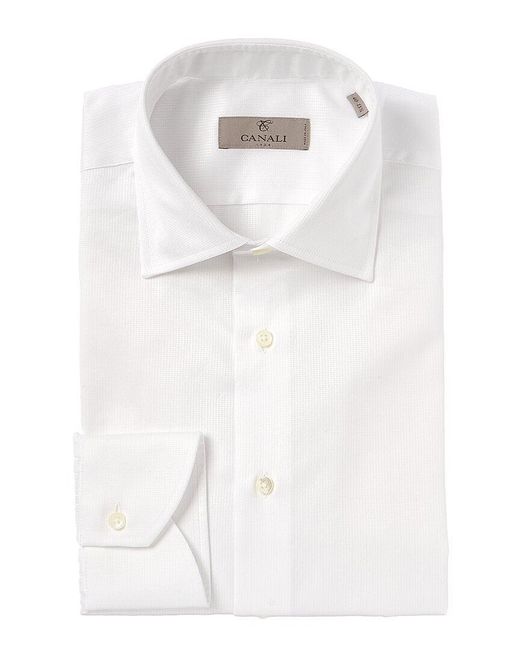 Canali White Modern Fit Dress Shirt for men
