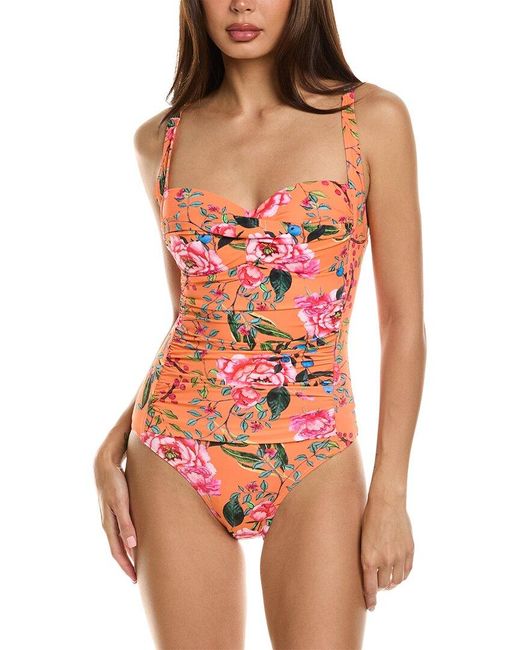 Nicole Miller Red Bandeau One-piece