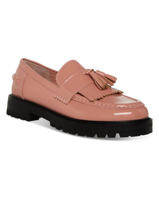 Steve Madden Pink Minka Leather lugged Sole Loafers