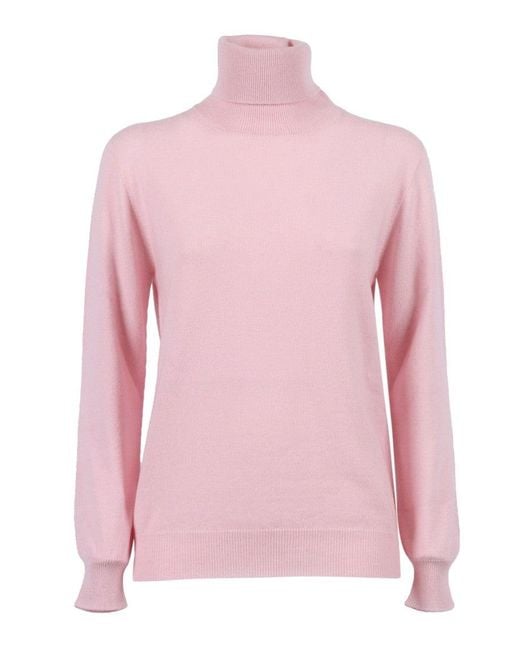 Kangra Cashmere Pink Seamless Regular Fit Turtleneck