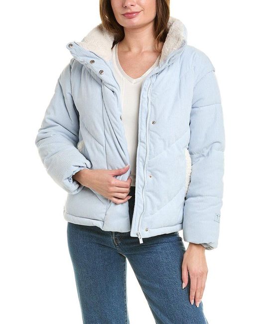 Hurley Blue Fairsky Quilted Corduroy Puffer Jacket