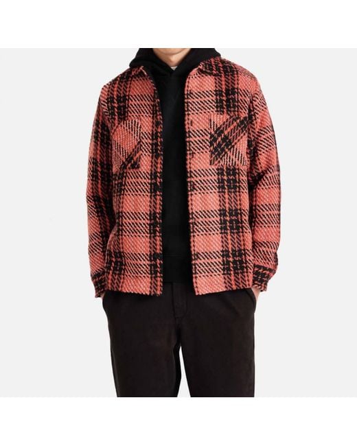 Wax London Red Whiting Foxham Overshirt for men