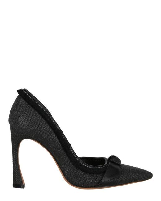 Alexandre Birman Black Clarita Straw 100 Pump