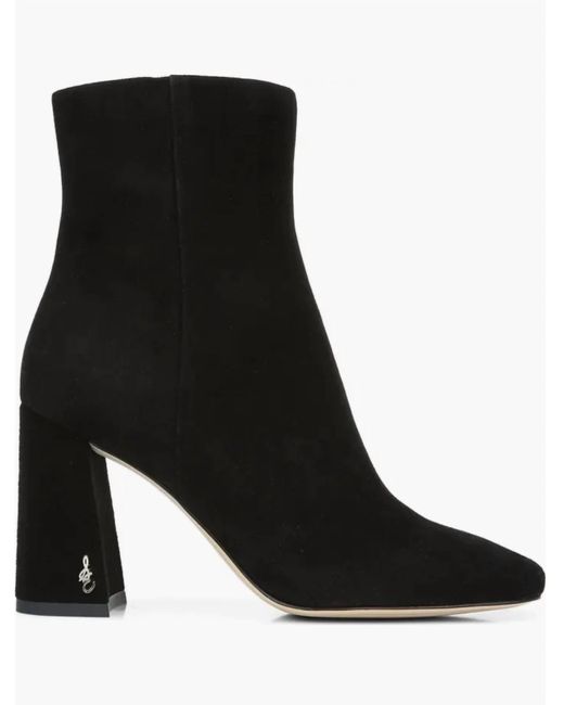 Sam Edelman Black Codie Suede Square Toe Boots