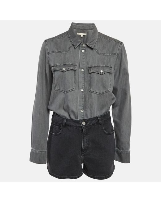 Maje Gray Denim Romper