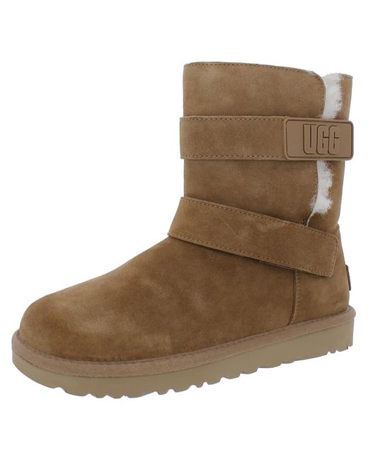Ugg Brown Bailey Graphic Suede Pull On Ankle Boots