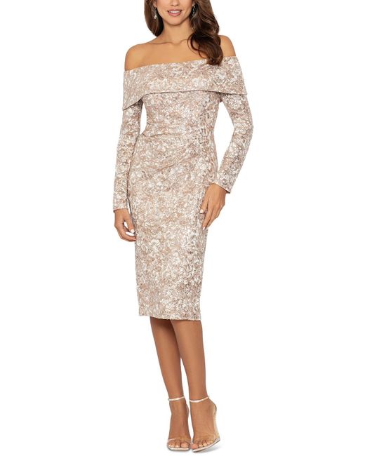 Xscape White Lace Knee-length Sheath Dress