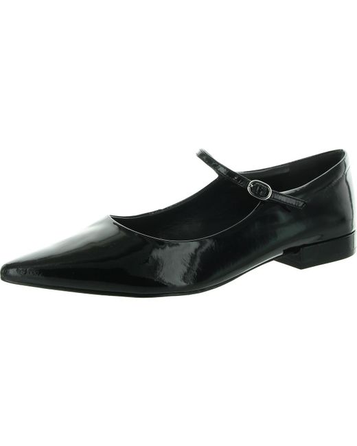 Vince Camuto Black Eloise Adjustable Patent Ballet Flats