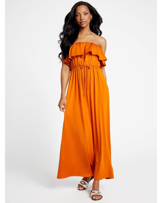Guess Factory Orange Hillarie Maxi Dress