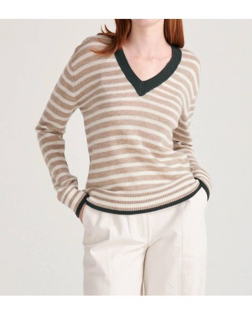 Jumper 1234 Natural Tipped Stripe Sweater