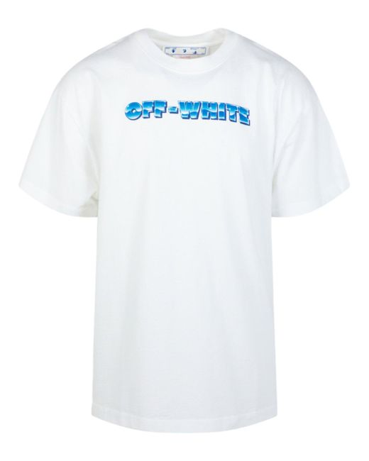 Off-White c/o Virgil Abloh White Blue Metal Arrow Oversized T-shirt for men