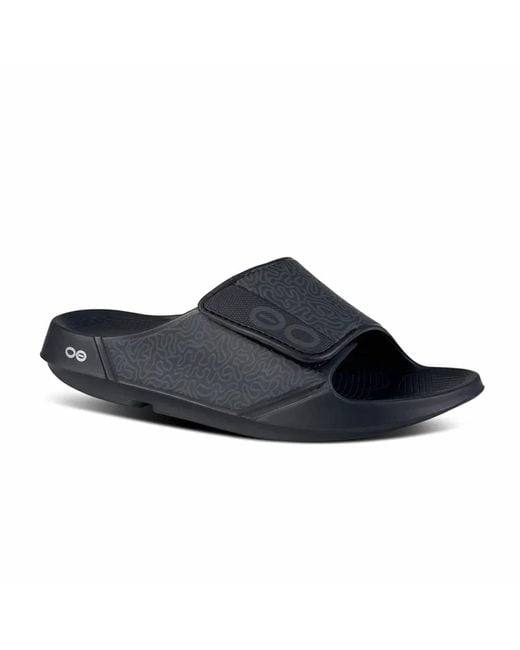 OOFOS Blue Sport Flex Slide