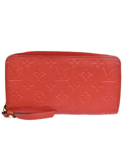 Louis Vuitton Red Portefeuille Zippy Leather Wallet (pre-owned)