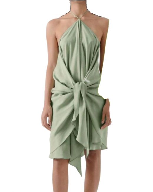 Lado Bokuchava Green Halter Neck Dress