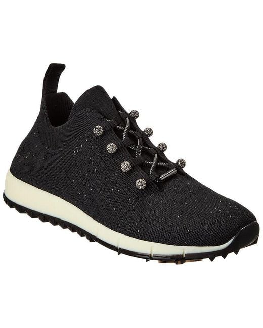 Jimmy Choo Black Veles Sequin Knit Sneaker
