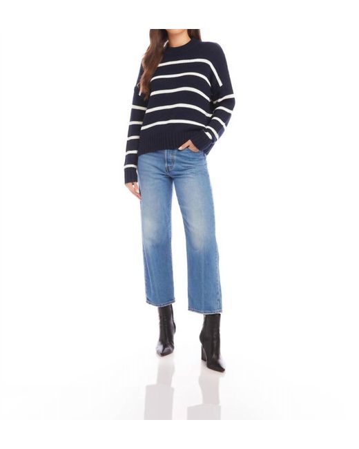 Fifteen Twenty Blue Stripe Sweater In Navy