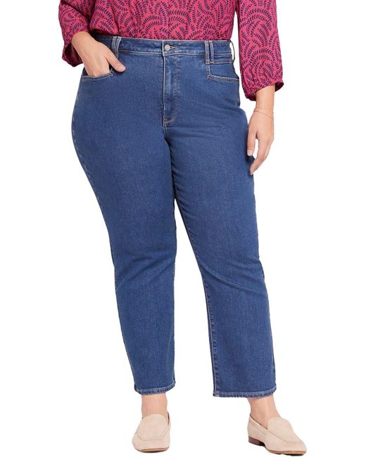 NYDJ Blue Plus Relaxed Ankle Straight Leg Jeans
