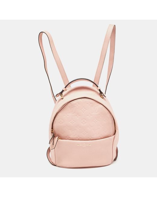Louis Vuitton Pink Rose Poudre Monogram Empreinte Leather Sorbonne Backpack