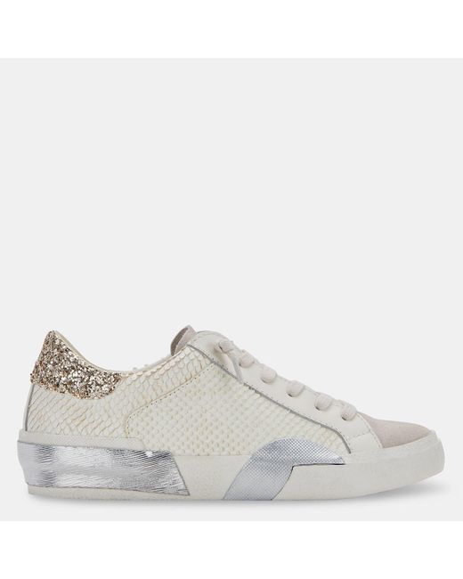 Dolce Vita Zina Sneakers Off White Embossed Leather