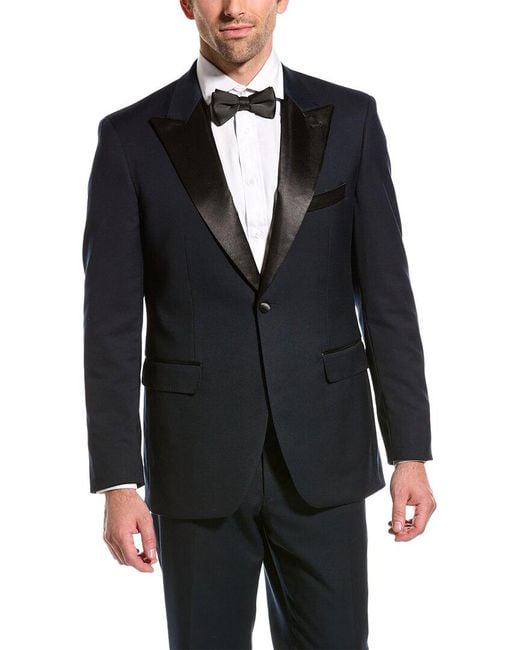 ALTON LANE Black Mercantile Tuxedo Tailored Fit Suit With Flat Front Pant for men