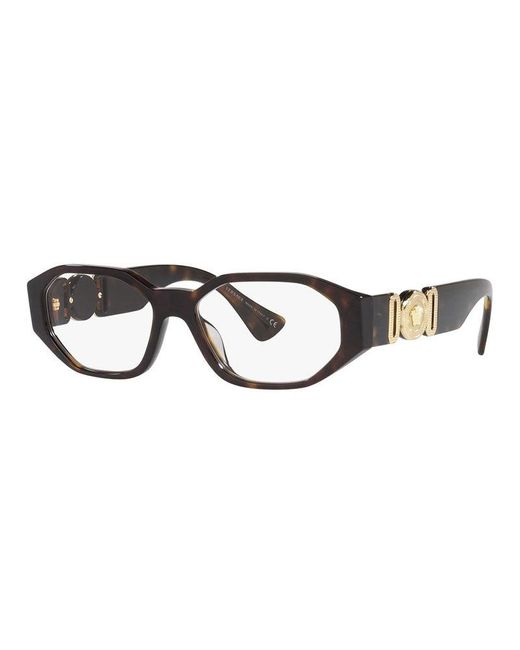 Versace Brown Eyeglasses Geometric Full Rim, Frame And Clear Demo Lenses Lens Ve3320Ugb1 for men