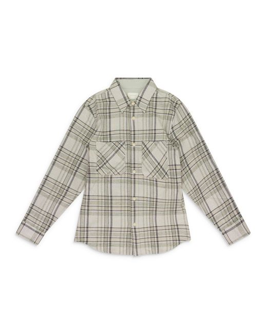 Aimé Leon Dore Gray Plaid Cotton Button-Down Shirt for men