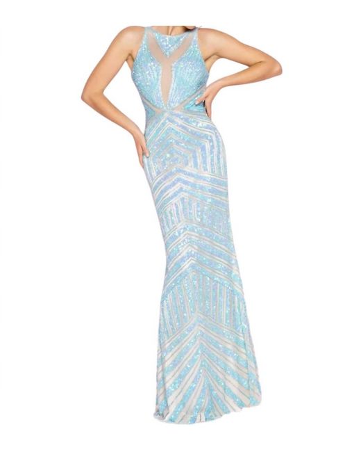 Mac Duggal 5379 Long Sleeve Sequin Prom Formal Dress main image 0