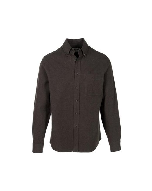 Schott Nyc Black Cotton Flannel Shirt for men