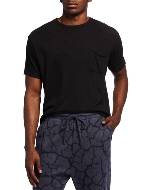 Twenty Black Men's Brooks Slub T-shirt With Chest Pocket for men