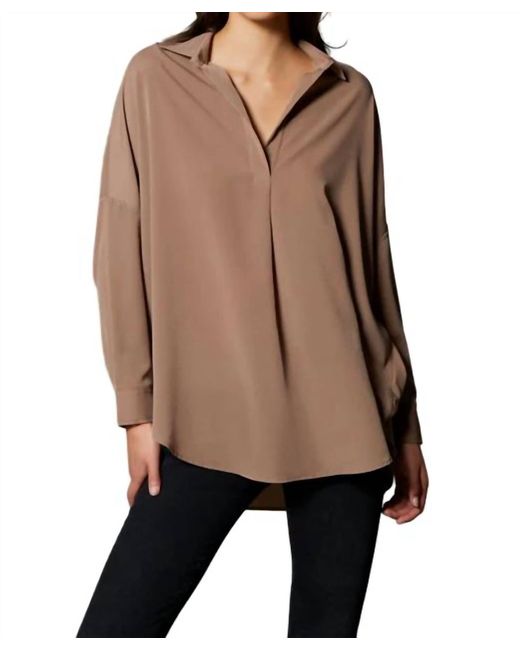 French Connection Natural Rhodes Crepe Pop Over Shirt