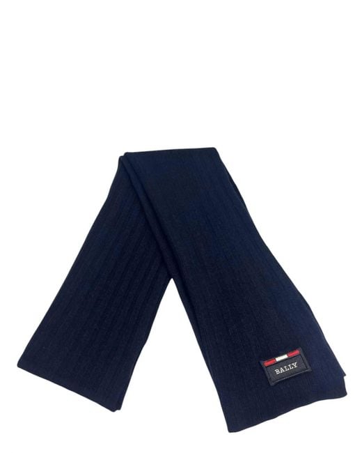 Bally Blue Knit Wool Scarf for men