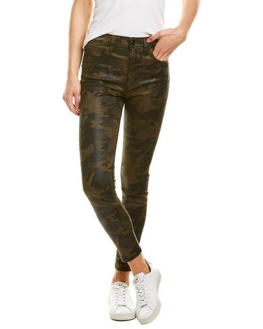 Joe's Jeans Green Joes Jeans The Charlie Coated Camo Print High-rise Skinny Ankle Cut Jea