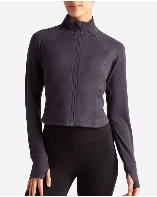 Danskin Blue Cropped Melange Jacket