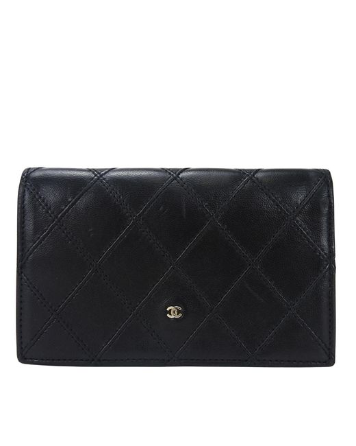 Chanel Black Cc Leather Wallet (pre-owned)