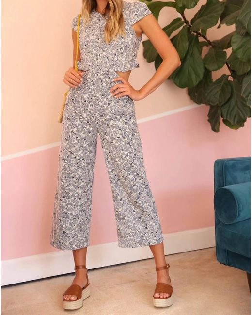 Adelyn Rae Multicolor Helena Embroidered Cut-out Jumpsuit