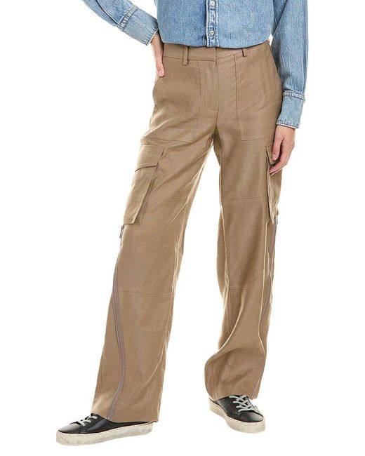 Helmut Lang Natural Cargo Linen-Blend Pant