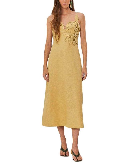 FARM Rio Women's Yellow Linen Midi Dress