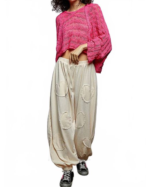 Pol Pink Pointed Solid Pattern V-Neck Crop Hoodie