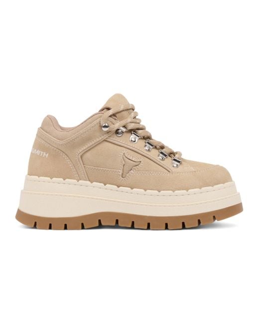Windsor Smith Natural Sand Suede Chunky Platform Sneakers Trainers