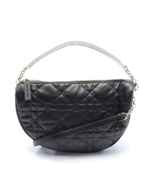 Dior Black Vibe Hobo Shoulder Bag Leather 2way