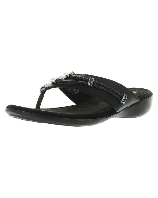 Minnetonka Black Silverthorne 360 Leather Slip On Slide Sandals