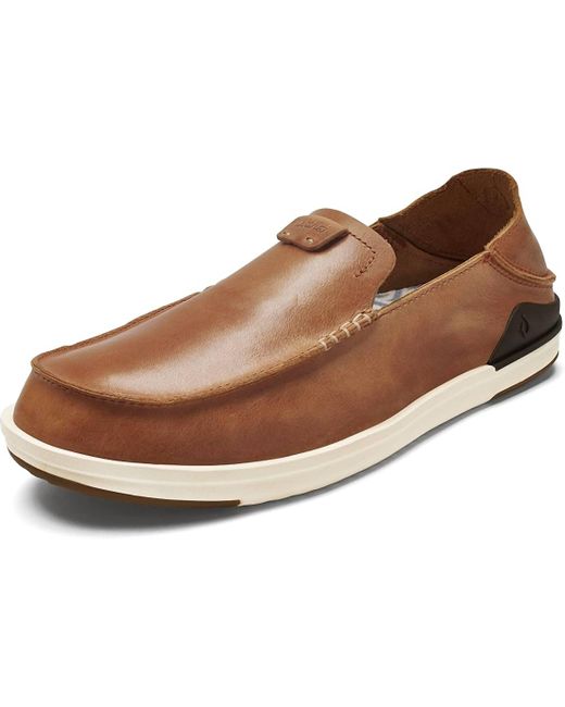 Olukai Brown Kakaha Slip-on Shoes for men