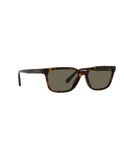 COACH Black 57 Mm Havana Sunglasses for men