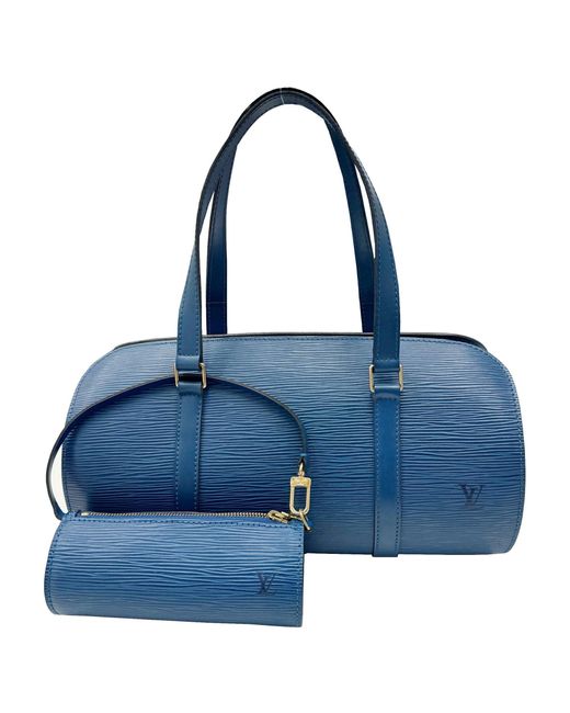 Louis Vuitton Blue Soufflot Leather Tote Bag (pre-owned)