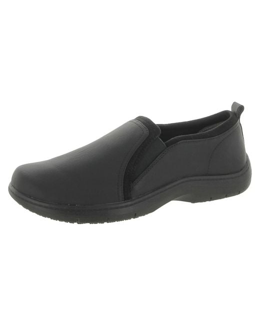 Dr. Scholls Black Janette Leather Slip-on Work And Safety Shoes