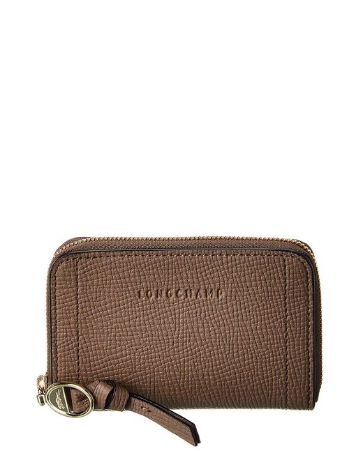 Longchamp Brown Mailbox Leather Wallet